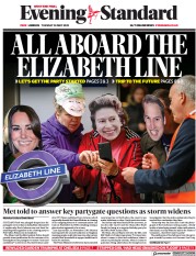 London Evening Standard (UK) Newspaper Front Page for 25 May 2022
