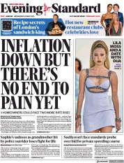 London Evening Standard (UK) Newspaper Front Page for 25 May 2023
