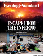 London Evening Standard (UK) Newspaper Front Page for 25 July 2023