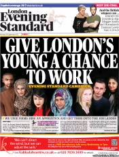 London Evening Standard (UK) Newspaper Front Page for 25 September 2012