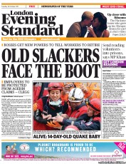 London Evening Standard (UK) Newspaper Front Page for 26 October 2011