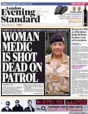 London Evening Standard (UK) Newspaper Front Page for 26 October 2012