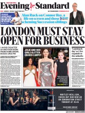 London Evening Standard (UK) Newspaper Front Page for 26 October 2021