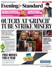 London Evening Standard (UK) Newspaper Front Page for 26 November 2018