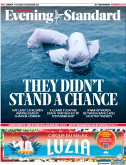 London Evening Standard (UK) Newspaper Front Page for 26 November 2021