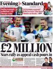 London Evening Standard (UK) Newspaper Front Page for 26 November 2022