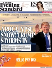 London Evening Standard (UK) Newspaper Front Page for 26 January 2018