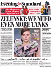 London Evening Standard front page for 26 January 2023