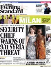 London Evening Standard (UK) Newspaper Front Page for 26 February 2014
