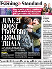 London Evening Standard (UK) Newspaper Front Page for 26 May 2021