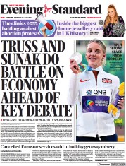 London Evening Standard (UK) Newspaper Front Page for 26 July 2022