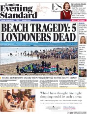 London Evening Standard (UK) Newspaper Front Page for 26 August 2016