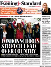 London Evening Standard (UK) Newspaper Front Page for 26 August 2022