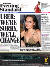 London Evening Standard (UK) Newspaper Front Page for 26 September 2017