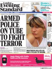 London Evening Standard (UK) Newspaper Front Page for 27 October 2016
