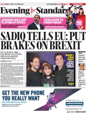 London Evening Standard (UK) Newspaper Front Page for 27 October 2018