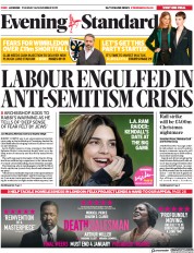 London Evening Standard (UK) Newspaper Front Page for 27 November 2019