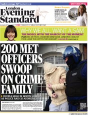 London Evening Standard (UK) Newspaper Front Page for 27 February 2014