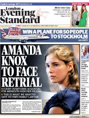 London Evening Standard (UK) Newspaper Front Page for 27 March 2013