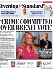 London Evening Standard (UK) Newspaper Front Page for 27 March 2018