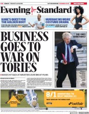 London Evening Standard (UK) Newspaper Front Page for 27 June 2018