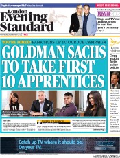 London Evening Standard (UK) Newspaper Front Page for 27 September 2012