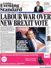 London Evening Standard (UK) Newspaper Front Page for 27 September 2017