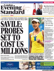 London Evening Standard (UK) Newspaper Front Page for 28 November 2012