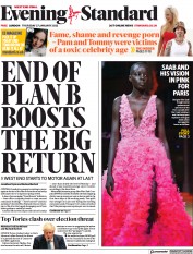 London Evening Standard front page for 28 January 2022