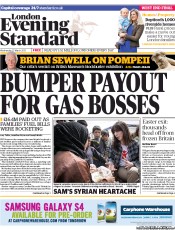 London Evening Standard (UK) Newspaper Front Page for 28 March 2013