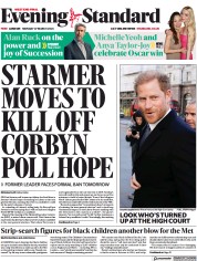 London Evening Standard front page for 28 March 2023
