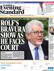 London Evening Standard (UK) Newspaper Front Page for 28 May 2014