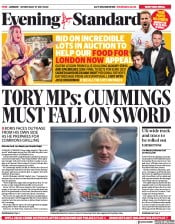 London Evening Standard (UK) Newspaper Front Page for 28 May 2020