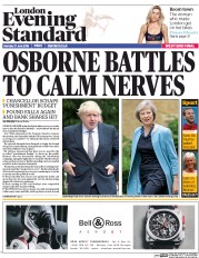 London Evening Standard (UK) Newspaper Front Page for 28 June 2016