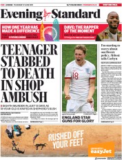 London Evening Standard (UK) Newspaper Front Page for 28 June 2019