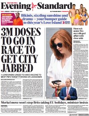 London Evening Standard (UK) Newspaper Front Page for 28 June 2021