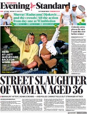 London Evening Standard (UK) Newspaper Front Page for 28 June 2022