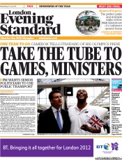 London Evening Standard (UK) Newspaper Front Page for 28 July 2011