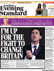 London Evening Standard (UK) Newspaper Front Page for 28 September 2011