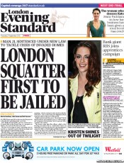 London Evening Standard (UK) Newspaper Front Page for 28 September 2012