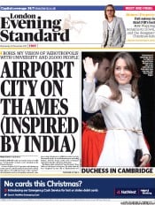London Evening Standard (UK) Newspaper Front Page for 29 November 2012