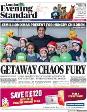 London Evening Standard (UK) Newspaper Front Page for 29 December 2017