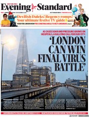 London Evening Standard (UK) Newspaper Front Page for 29 December 2020