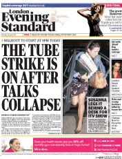 London Evening Standard Newspaper Front Page (UK) for 29 April 2014