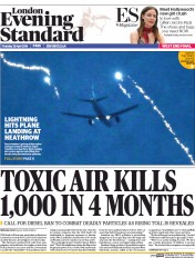 London Evening Standard (UK) Newspaper Front Page for 29 April 2016