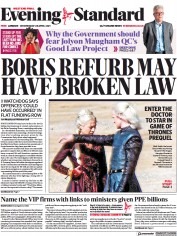 London Evening Standard (UK) Newspaper Front Page for 29 April 2021