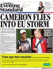 London Evening Standard (UK) Newspaper Front Page for 29 June 2016
