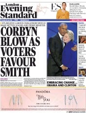 London Evening Standard (UK) Newspaper Front Page for 29 July 2016