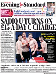London Evening Standard (UK) Newspaper Front Page for 29 July 2021
