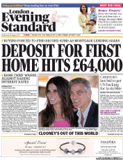 London Evening Standard (UK) Newspaper Front Page for 29 August 2013